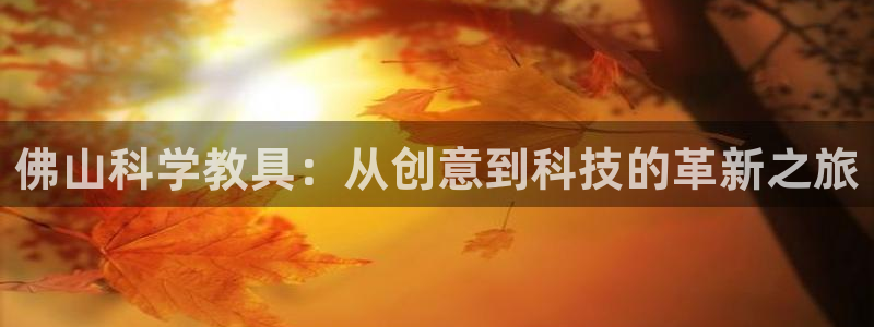 星辉娱乐进入欧连杯了吗：佛山科学教具：从创意到科技的革新之旅