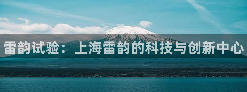 星欧娱乐法最新进展：雷韵试验：上海雷韵的科技与创新中心