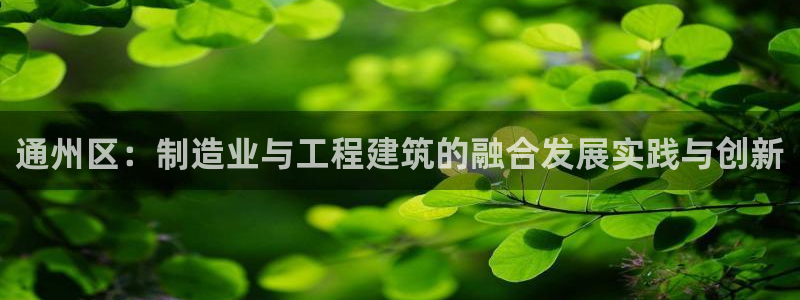 星欧娱乐最新优惠活动：通州区：制造业与工程建筑的融合发展实践